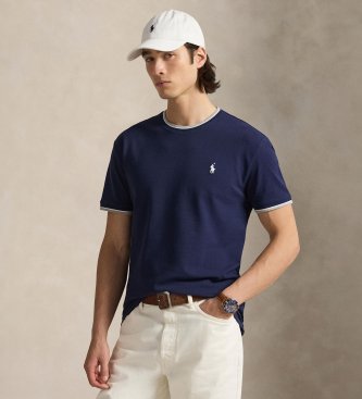 Polo Ralph Lauren para hombre. 710963492001 Camiseta de piqué elástico Classic Fit marino (S), Casual, Algodón, Manga corta