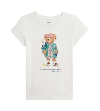 Polo Ralph Lauren para niña. 312971122002 Camiseta de punto de algodón Polo Bear blanco (5años=109/116cm), Casual, Manga corta, moda infanti