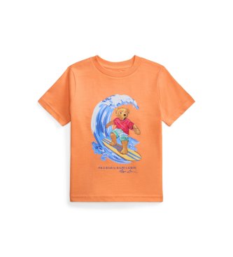 Polo Ralph Lauren för pojkar. 322B13589001 Stickad tröja med polobjörn (5años= 117/123cm), Casual, Orange, Bomull, Kort ärm, barnmode