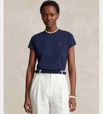Polo Ralph Lauren para mujer. 211898698006 Camiseta logotipo azul (L), Casual, Algodón, Manga corta
