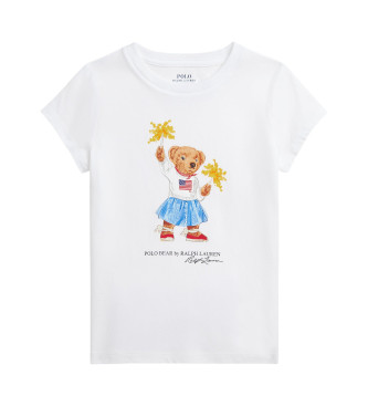 Polo Ralph Lauren para niña. 312942856001 Camiseta Polo Bear blanco (7años=124/134cm), Casual, Algodón, Manga corta, moda infantil