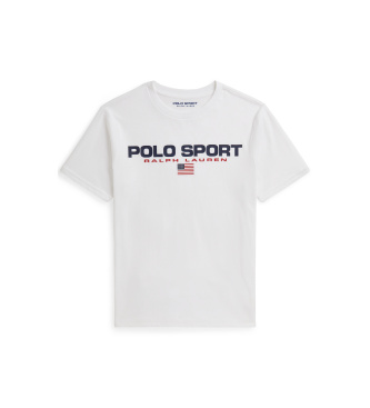 Polo Ralph Lauren para niño. 323837629501 Camiseta de punto de algodón Polo Sport blanco (8/9años=140/149cm), Casual, Manga corta, moda infa