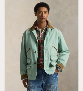 Polo Ralph Lauren para hombre. 710P02026001 Cazadora de loneta verde (L), Casual, Algodón