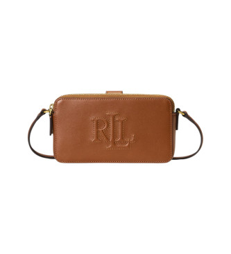 Lauren Ralph Lauren para mujer. 432951475001 Cartera bandolera mediana de piel Witley marrón (OSFA), Casual