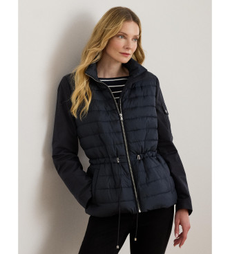 Lauren Ralph Lauren para mujer. 297979536003 Chaqueta acolchada con cuello embudo marino (L), Azul, Casual, Poliéster Reciclado, Sostenible