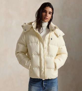 Polo Ralph Lauren para mujer. 211B17285003 Chaqueta acolchada de plumón beige (L), Casual, Poliéster Reciclado