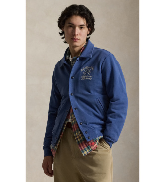 Polo Ralph Lauren para hombre. 710P04882001 Chaqueta de felpa de rizo con bordado azul (S), Casual, Algodón