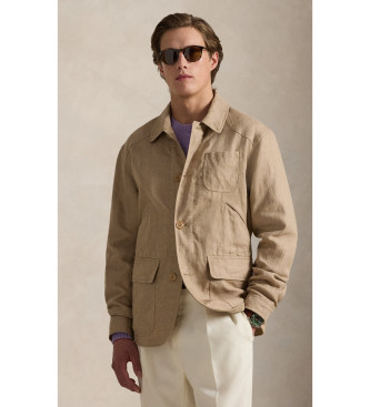 Polo Ralph Lauren para hombre. 710956590003 Chaqueta de lino Herringbone beige (L), Casual