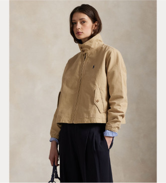 Polo Ralph Lauren para mujer. 211936442003 Chaqueta de lona marrón (XL), Casual, Algodón