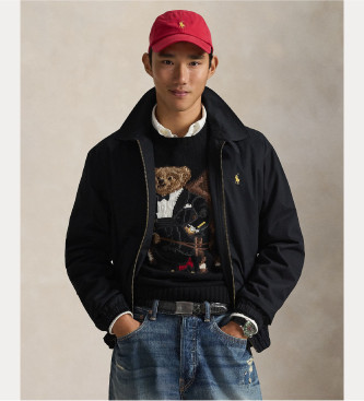 Polo Ralph Lauren para hombre. 710P02691001 Chaqueta de popelina negro (S), Casual, Algodón