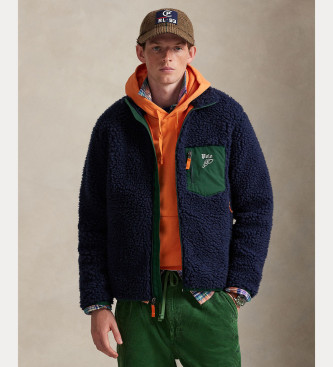 Polo Ralph Lauren para hombre. 710980869001 Chaqueta polar con logo marino (M), Casual, Poliéster Reciclado, Sostenible