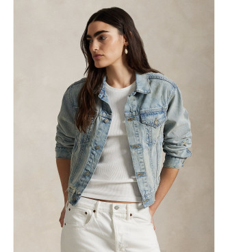 Polo Ralph Lauren para mujer. 211969393001 Chaqueta trucker de denim azul (S), Casual, Algodón