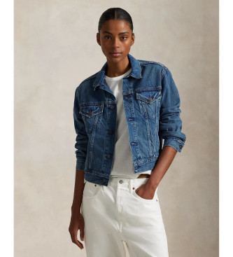 Polo Ralph Lauren para mujer. 211969408001 Chaqueta trucker de denim azul (S), Casual, Algodón