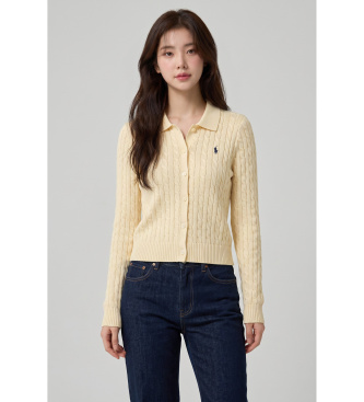Polo Ralph Lauren Cárdigan de algodón en punto de ochos beige