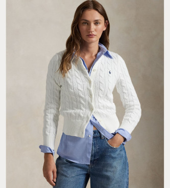 Polo Ralph Lauren para hombre. 211971868007 Cárdigan de algodón en punto de ochos blanco (L), Casual