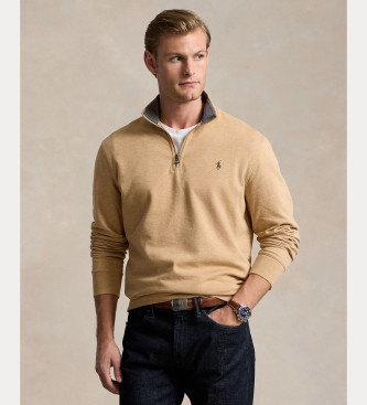 Polo Ralph Lauren para hombre. 710812963063 Jersey Suave beige (XXL), Casual, Algodón, Manga larga