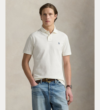 Polo Ralph Lauren para hombre. 710680784438 El icónico polo de piqué blanco roto (S), Casual, Algodón, Manga corta