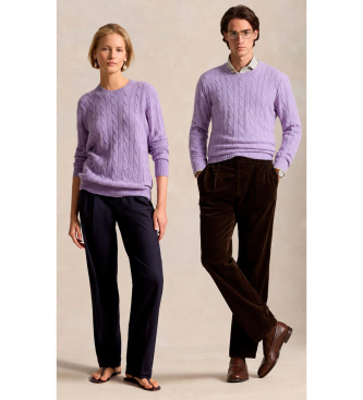 Polo Ralph Lauren unisex El jersey de cachemira en punto de ochos lila