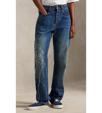 Polo Ralph Lauren Jeans Relaxed Straight Fit bordados azul