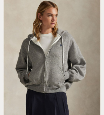 Polo Ralph Lauren para mujer. 211978134002 Sudadera con Cremallera gris (XS), Casual, Algodón