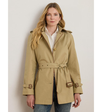 Lauren Ralph Lauren Para Mujer. 297979525001 Gabardina Con Ribete De Piel SintéTica Beige (L), Casual, PoliéSter-image