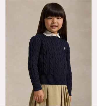 Polo Ralph Lauren para niña. 312901316009 Jersey Cable Knit marino (6 Años), Casual, Algodón, moda infantil