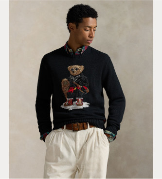 Polo Ralph Lauren para hombre. 710982140001 Jersey con Polo Bear negro (L), Casual, Algodón
