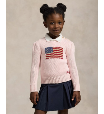 Jersey de algodón con bandera rosa (7años=124/134cm), Casual, moda infantil