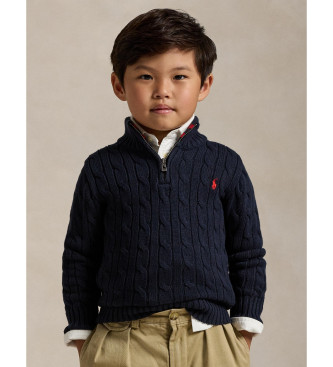 Polo Ralph Lauren para niño. 322868894017 Jersey de algodón en punto de ochos (5años=109/116cm), Casual, Marino, moda infantil