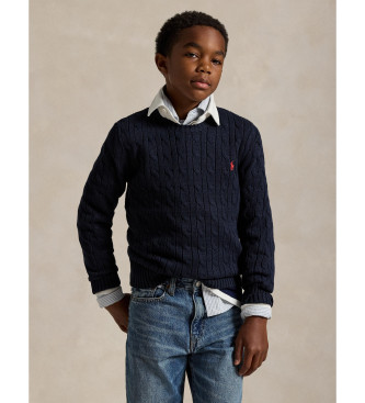 Polo Ralph Lauren para niño. 323702674060 Jersey de algodón en punto de ochos marino (14años=150/155cm), Casual, moda infantil