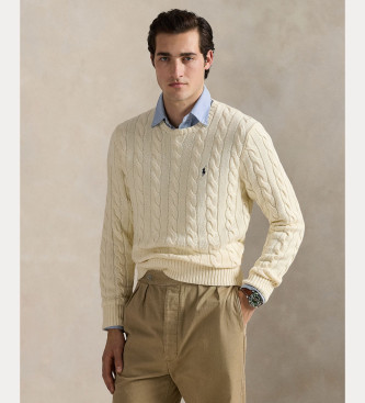 Polo Ralph Lauren para hombre. 710775885024 Jersey de algodón en punto de ochos beige (M), Casual