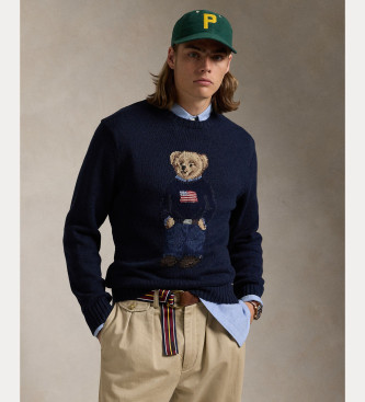 Polo Ralph Lauren Para Hombre. 710946137001 Jersey De AlgodóN Y Lino Con Polo Bear Marino (S), Casual-image