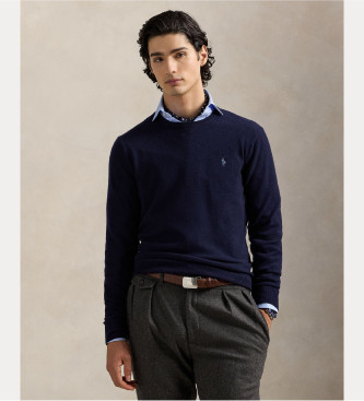 Polo Ralph Lauren para hombre. 710974148001 Jersey de lana azul (M), Casual, Marino
