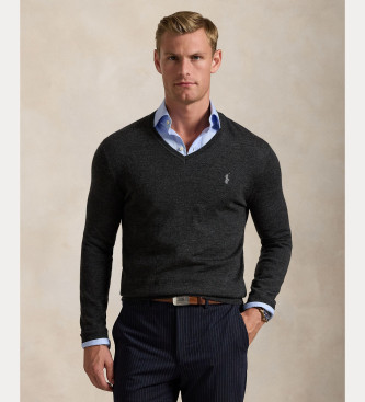 Polo Ralph Lauren Para Hombre. 710946142003 Jersey De Lana Lavable Slim Fit Gris (S), Casual-image