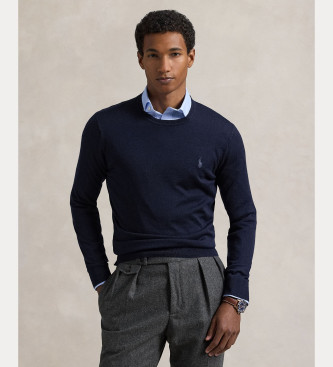 Polo Ralph Lauren för män. 710946143001 Tvättbar ulltröja Slim Fit marinblå (L), Casual, Marino