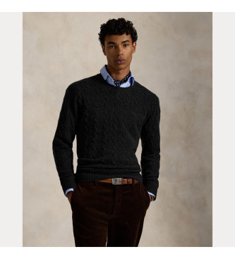 Polo Ralph Laurenvoor mannen. 710876762013 Navy gebreide trui met kruissteek van wol en kasjmier (S), Casual, Marineblauw