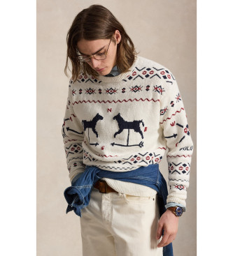 Polo Ralph Lauren para hombre. 710A12801001 Jersey estampado beige (L), Casual, Algodón