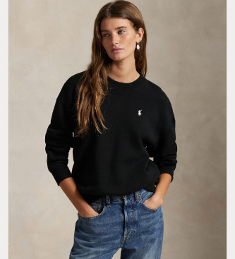Polo Ralph Lauren para mujer. 211971697003 Sudadera tejida negro (M), Casual, Algodón