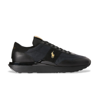 Polo Ralph Lauren para hombre. 809952269001 Zapatillas de piel Train 89 negro (47), Plano, Cordones, Casual