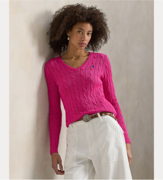 Polo Ralph Lauren para mujer. 211971870509 Jersey de algodón en punto de ochos rosa (XL), Casual