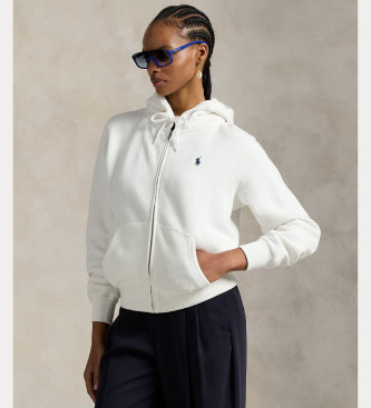 Polo Ralph Lauren para mujer. 211971699001 Sudadera Full Zip blanco (XS), Casual, Algodón