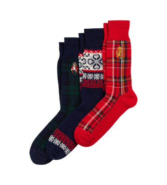 Pack 3 Pares de Calcetines Gift marino, rojo (43-46), Homewear, Lana, Polo Ralph Lauren outlet 2