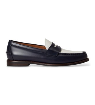Para hombre. 803P07641002 Mocasines de piel Alston Penny marino (41), Plano, Ninguno, Casual