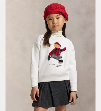 Polo Ralph Lauren para niña. 312981087001 Sudadera cuadrada de felpa con Polo Bear blanco roto (7años=124/134cm), Casual, Algodón, moda infa