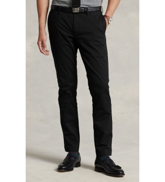 Polo Ralph Lauren para hombre. 710644988001 Pantalón chino Slim Fit elástico negro (33/34), Casual, Algodón, Clásico