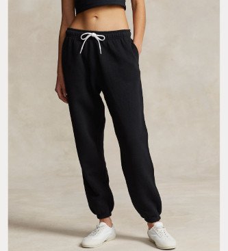 Polo Ralph Lauren para mujer. 211943009003 Pantalón Fleece Athletic negro (S), Casual, Algodón
