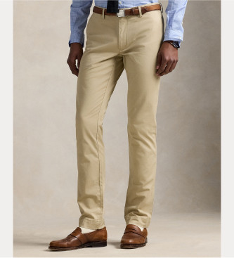 Polo Ralph Lauren para hombre. 710644988009 Pantalón Stretch Slim Fit marrón (33/32), Casual, Algodón