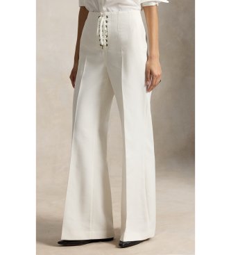 Polo Ralph Lauren Pantalón Beaton de algodón y lana blanco roto