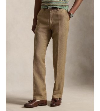 Polo Ralph Lauren för män. 710A13266006 Byxor i bomull och linne Classic Fit beige (34/32), Casual, Lino