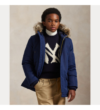Polo Ralph Lauren para niño. 323970093001 Parka de plumón con pelo sintético marino (L), Casual, Poliéster, moda infantil